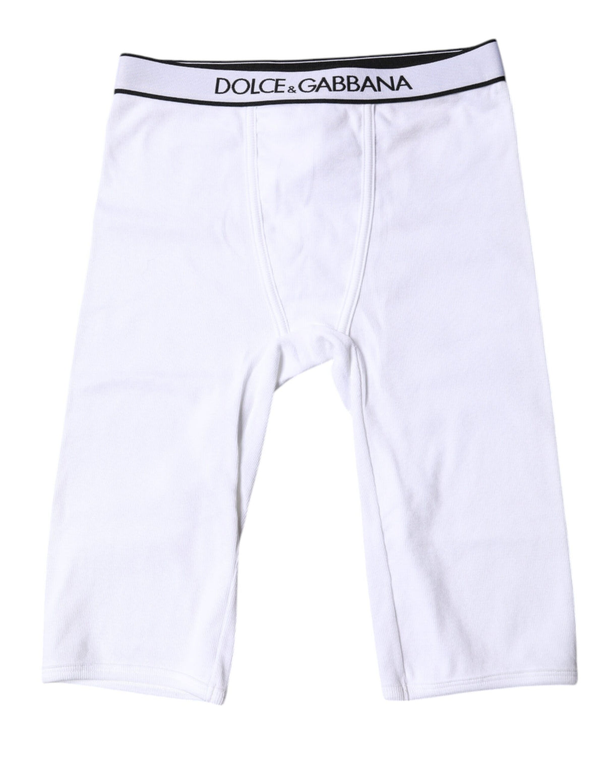 Dolce & Gabbana Weiße Logo-Baumwoll-Cropped-Strumpfhose Unterwäsche
