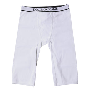 Dolce & Gabbana Weiße Logo-Baumwoll-Cropped-Strumpfhose Unterwäsche