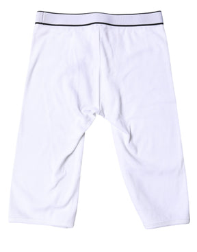 Dolce & Gabbana Weiße Logo-Baumwoll-Cropped-Strumpfhose Unterwäsche