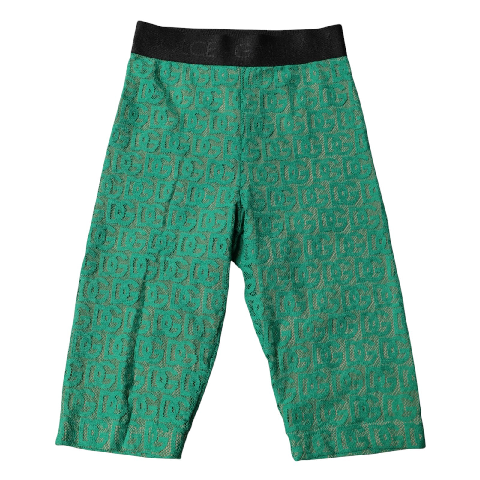 Dolce & Gabbana Grüne Logo-Monogramm-Kurzstrumpfhose Unterwäsche