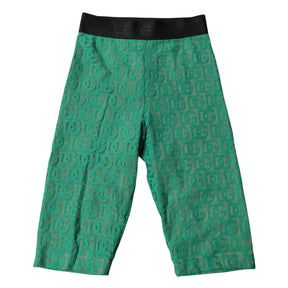 Dolce & Gabbana Grüne Logo-Monogramm-Kurzstrumpfhose Unterwäsche