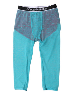 Dolce & Gabbana Blaue fuchsiafarbene Logo-Dessous Gekürzte Unterwäsche