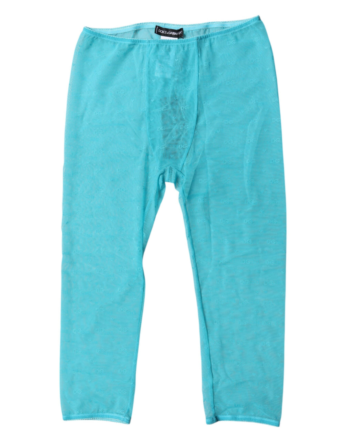 Dolce & Gabbana Blaue Logo-Spitzen-Dessous Gekürzte Enge Unterwäsche