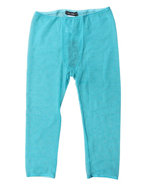 Dolce & Gabbana Blaue Logo-Spitzen-Dessous Gekürzte Enge Unterwäsche