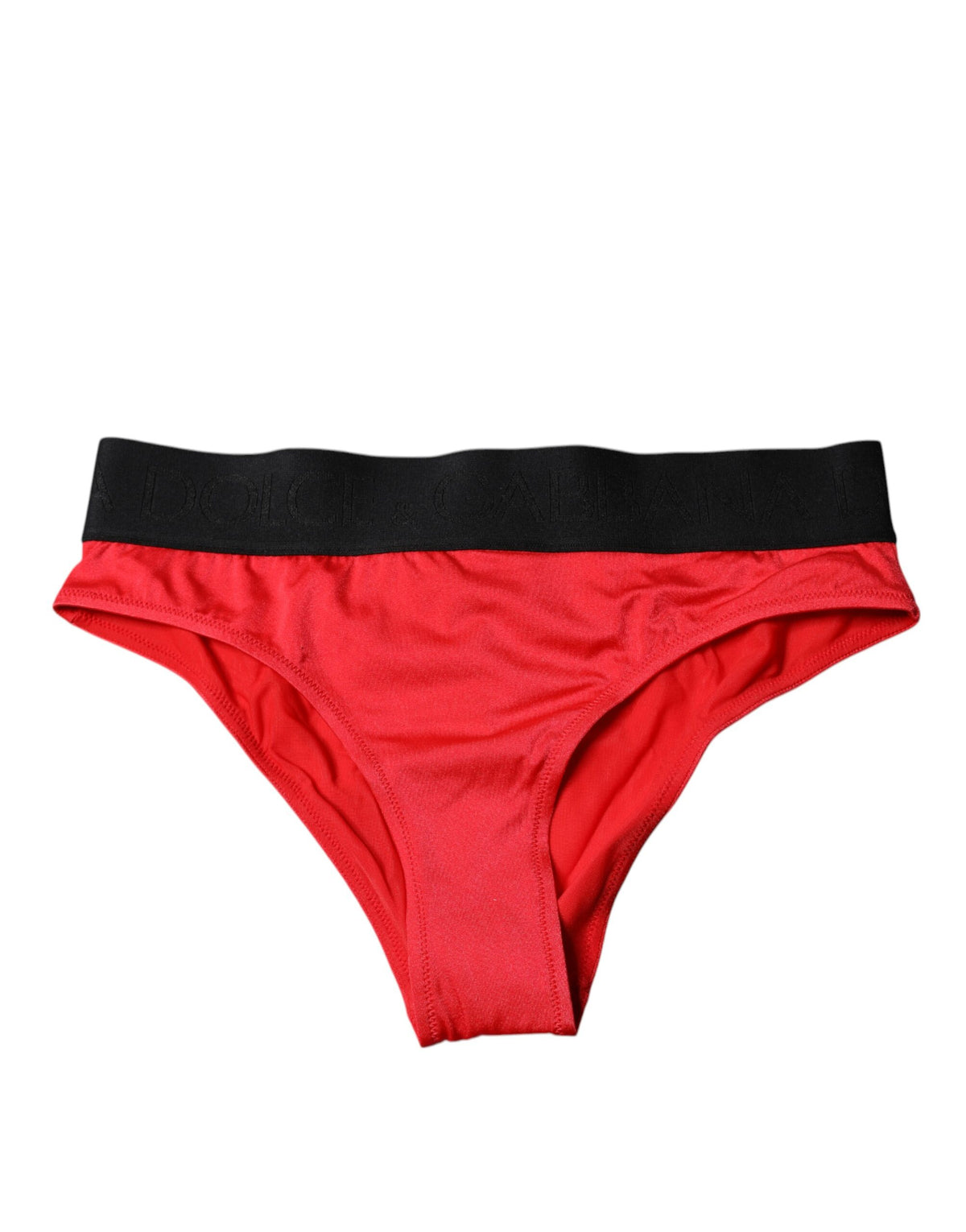 Dolce & Gabbana Rote Nylon Stretch Mid Waist Panty Unterwäsche