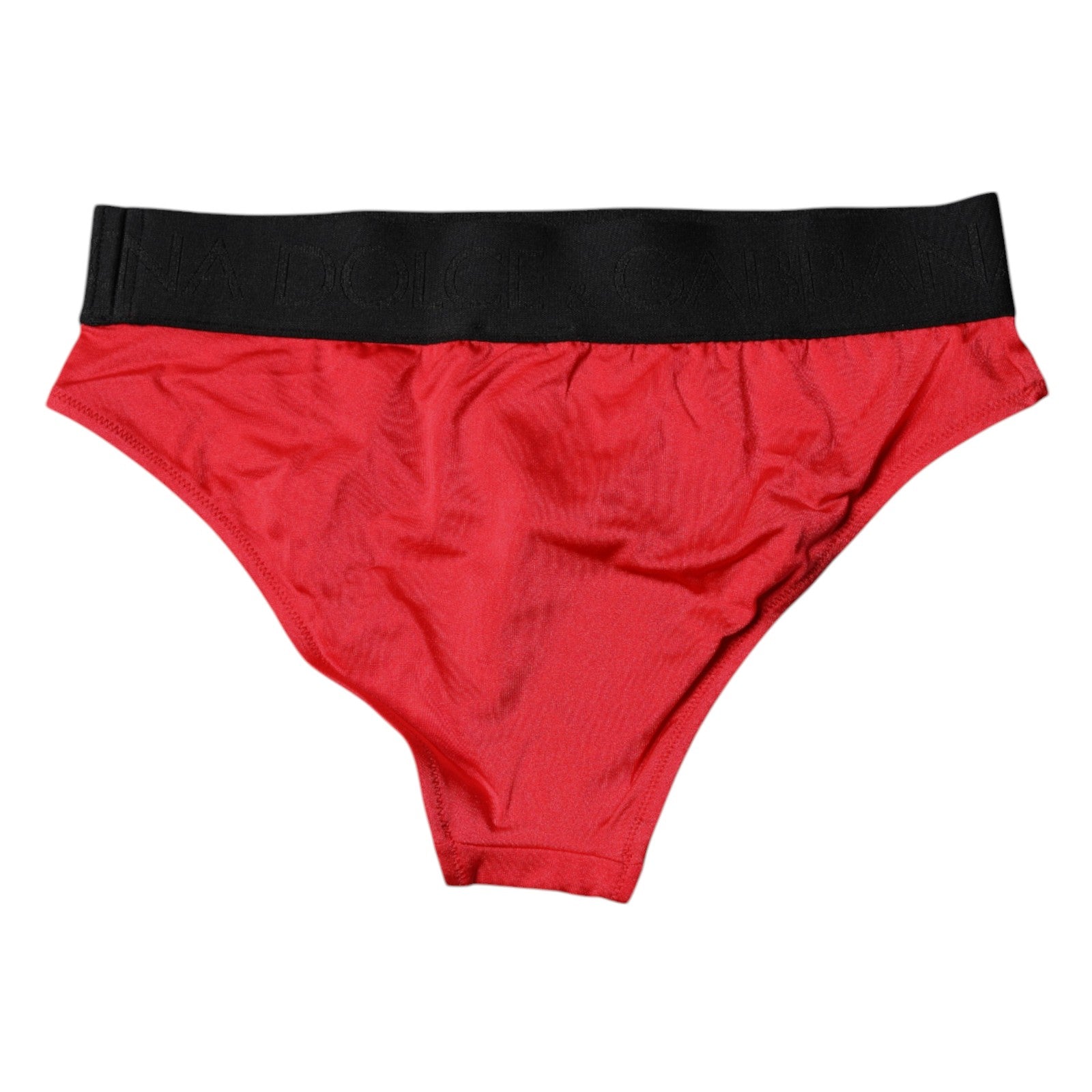 Dolce & Gabbana Rote Nylon Stretch Mid Waist Panty Unterwäsche