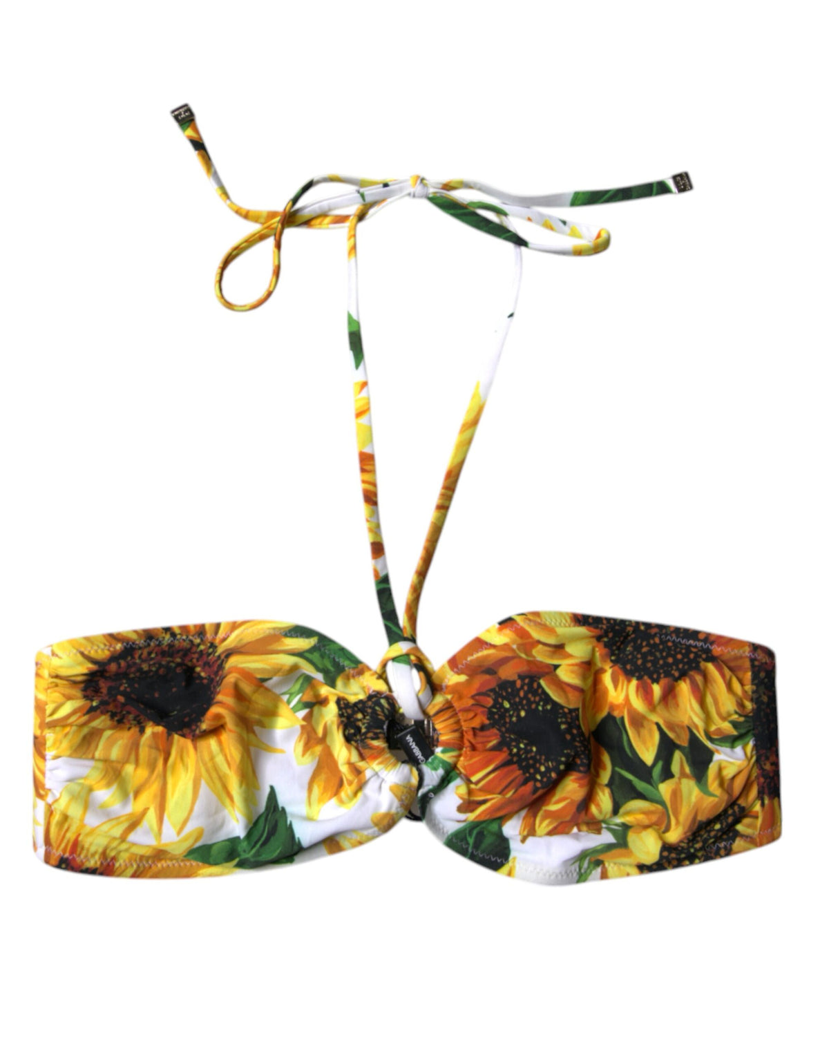 Dolce & Gabbana Multicolor Floral Halter Beachwear Bikini-Oberteil Bademode