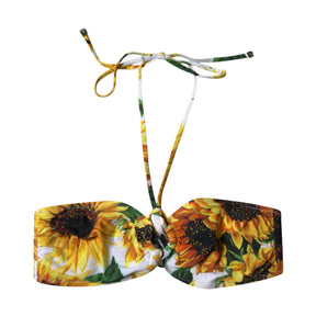 Dolce & Gabbana Multicolor Floral Halter Beachwear Bikini-Oberteil Bademode