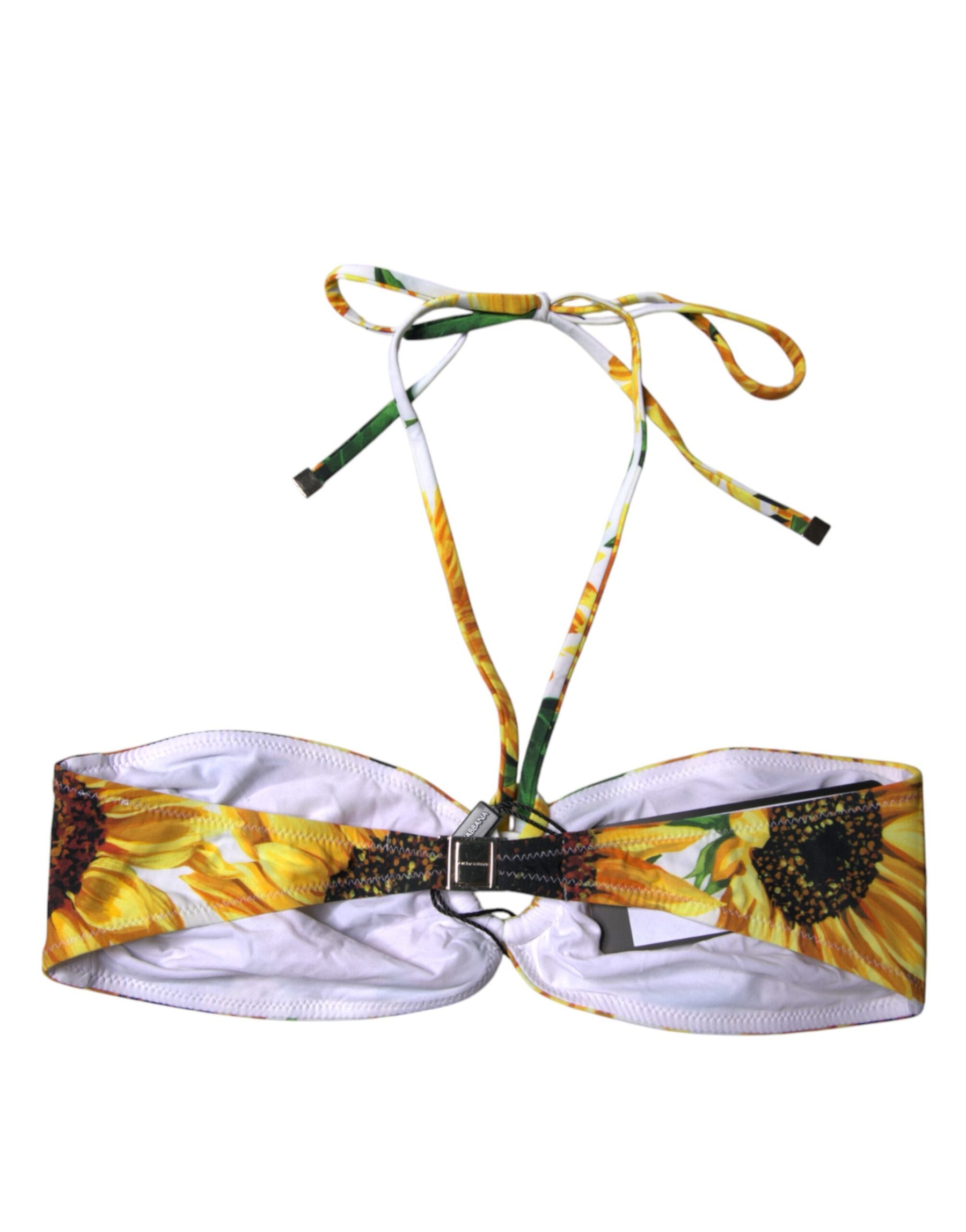 Dolce & Gabbana Multicolor Floral Halter Beachwear Bikini-Oberteil Bademode