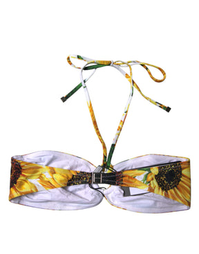 Dolce & Gabbana Multicolor Floral Halter Beachwear Bikini-Oberteil Bademode