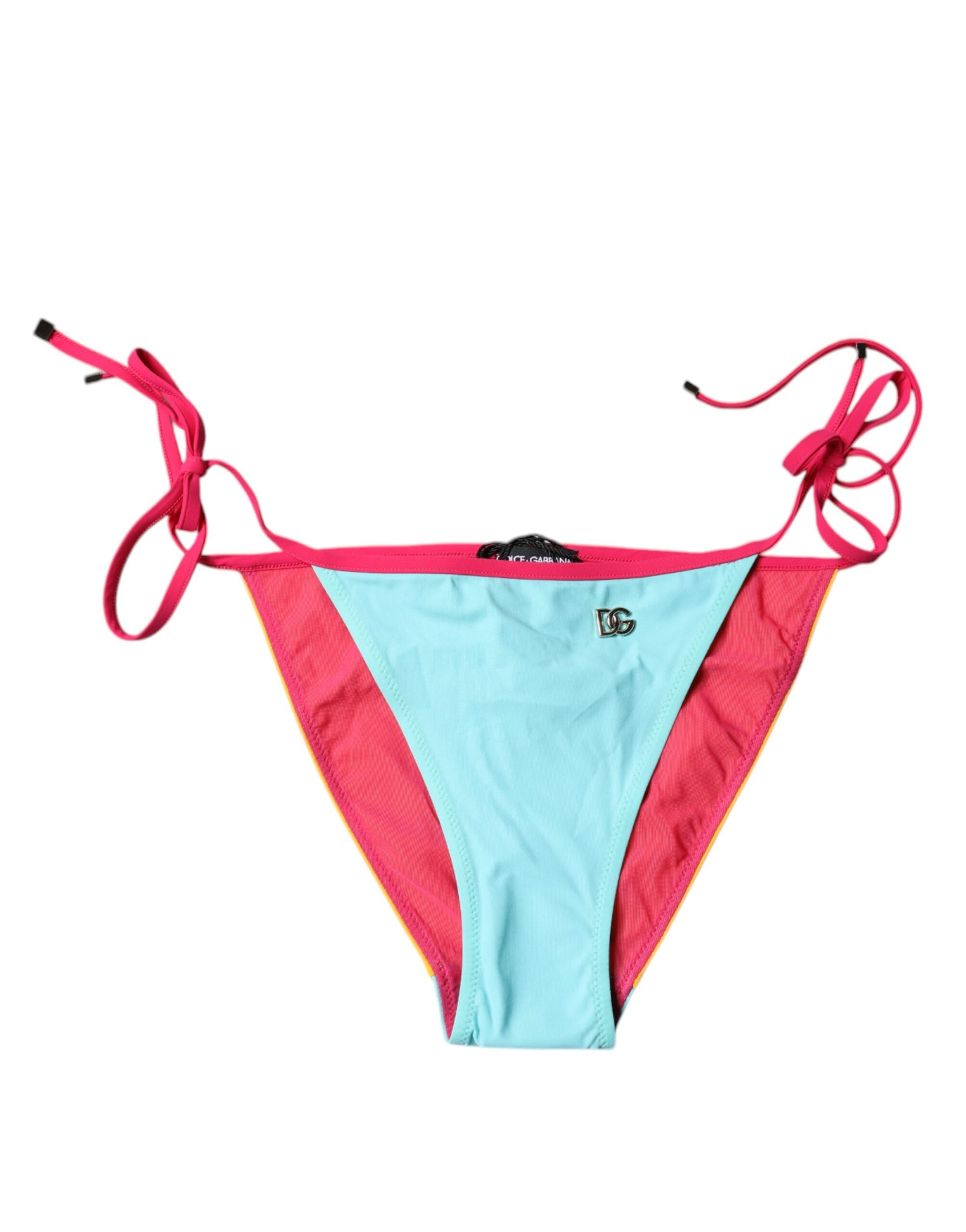 Dolce & Gabbana Multicolor Logo-Badeanzug Bikini Bottom Bademode