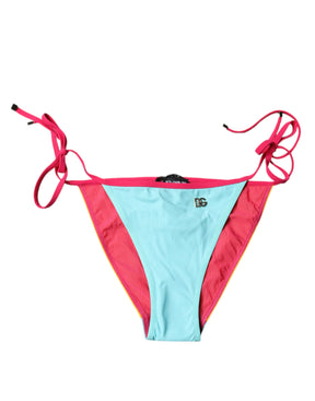 Dolce & Gabbana Multicolor Logo-Badeanzug Bikini Bottom Bademode