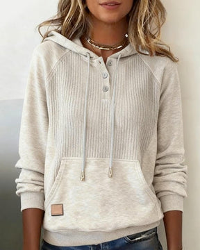Comfy Herbst-Hoodie: Ribbed Knit Style für gemütliche Herbstspaziergänge