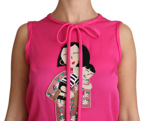 Dolce & Gabbana Rosa Familie Seide Tank Mama Bluse Top Shirt