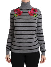 Dolce & Gabbana Grauer Rollkragenpullover aus Kaschmir und Seide