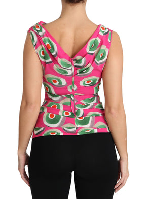 Dolce & Gabbana Sizilianisches Tortenoberteil aus rosa Seidenstretch