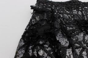 Dolce & Gabbana Schwarze Mini-Shorts mit Kristallpailletten