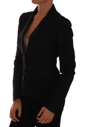 Dolce & Gabbana Schwarze Nylon-Netz-Blazer-Jacke