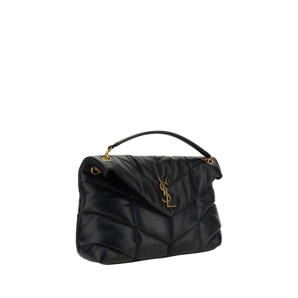 Saint Laurent Schultertasche aus schwarzem Lammleder