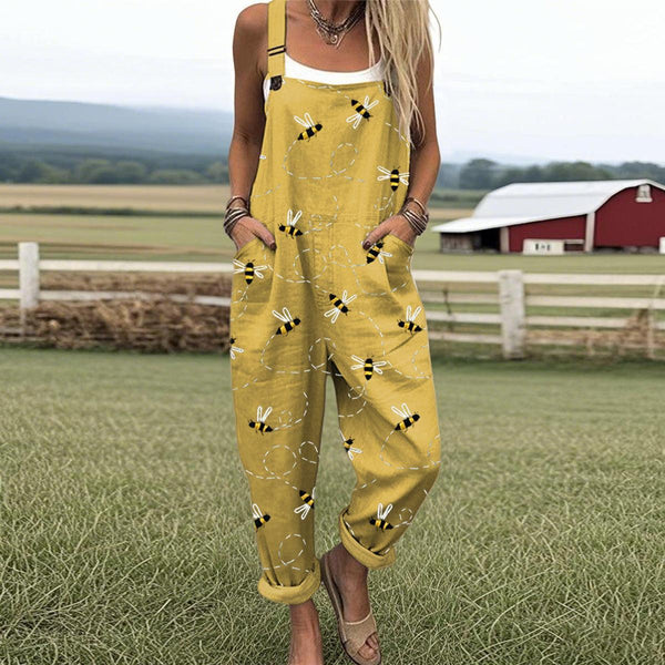 Special Strap Sleeveless Yellow Jumpsuit - Herbstszauber Leicht und Stylisch