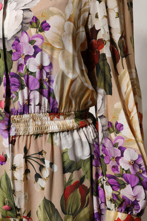 Dolce & Gabbana Multicolor Floral Weites Bein Jumpsuit Kleid