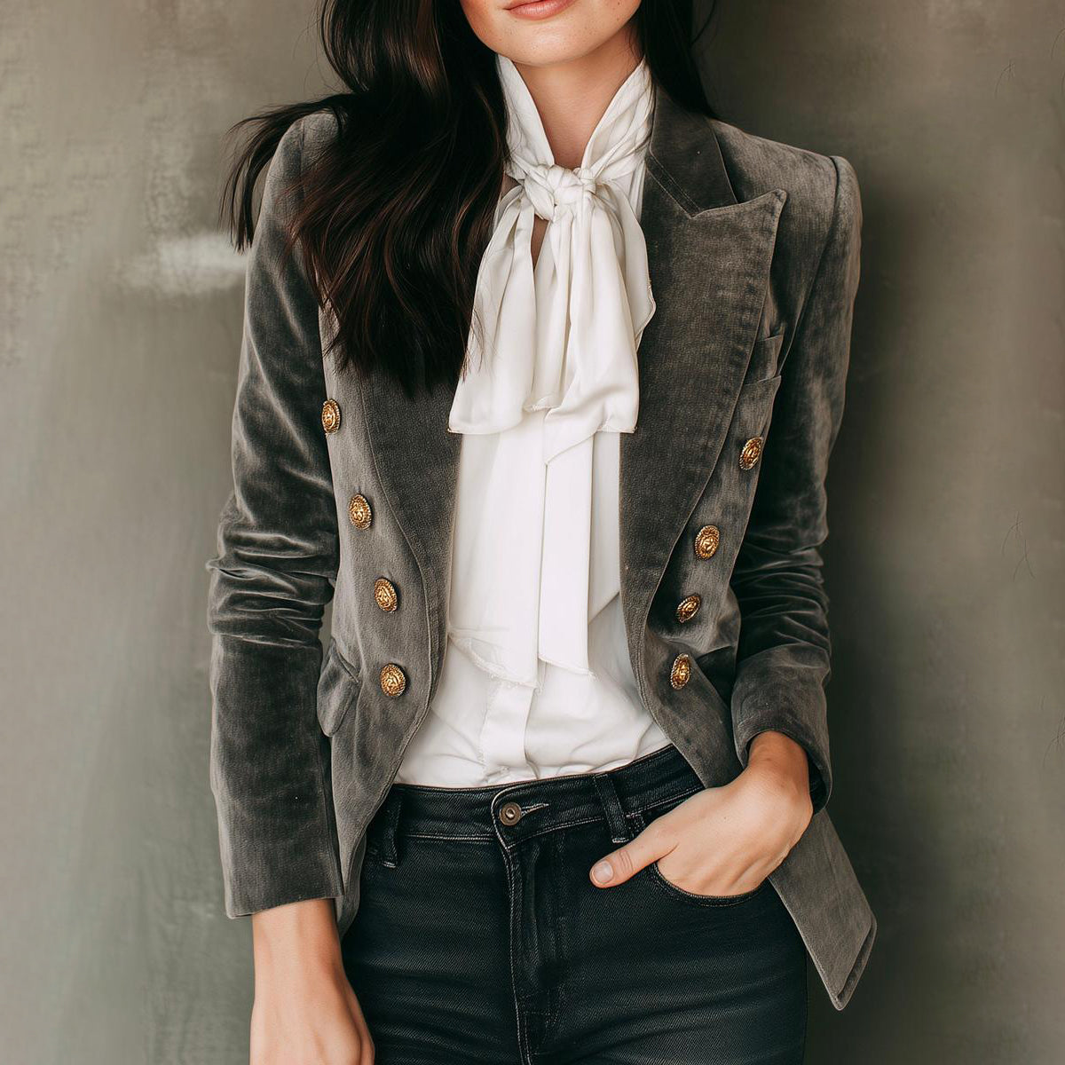 Edler Samt-Blazer für den stilvollen Herbst-Look