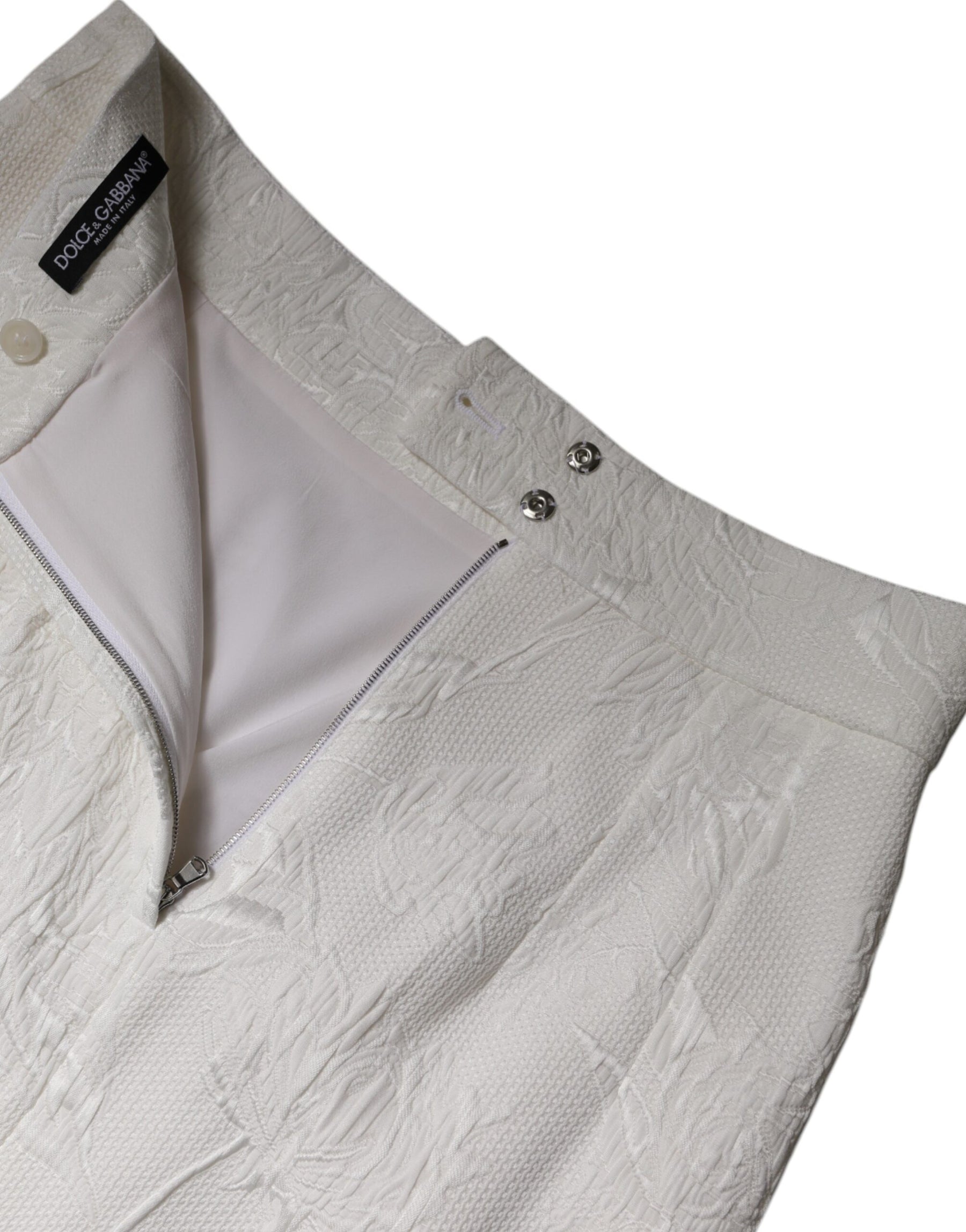 Dolce & Gabbana Weißer knielanger Bleistiftrock mit hoher Taille