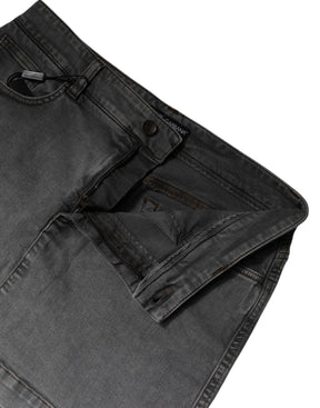 Dolce & Gabbana Grauer Baumwoll-Stretch-Denim-Minirock mit mittlerer Taille