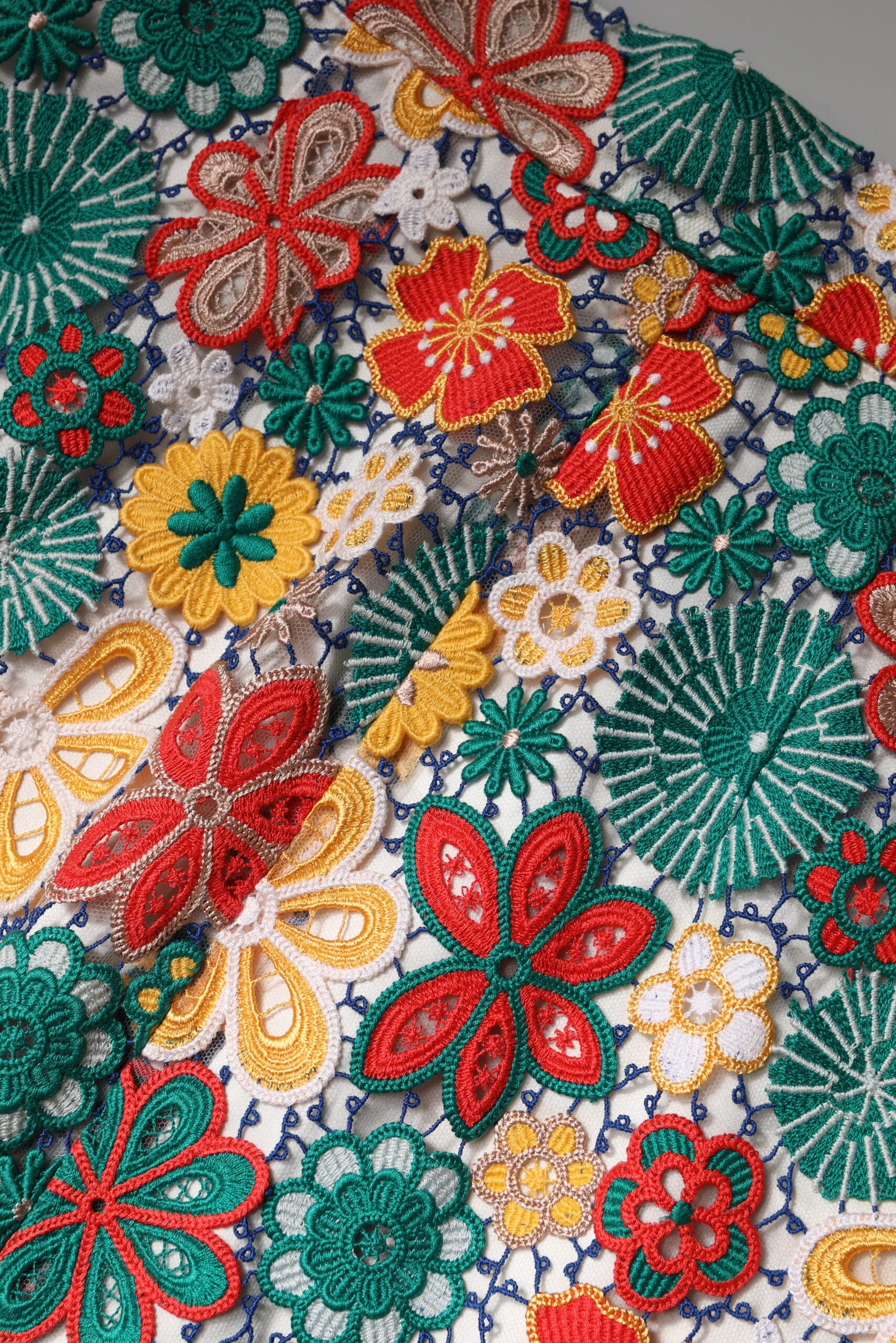 Dolce & Gabbana Multicolor Floraler Spitzen-Minirock mit hoher Taille