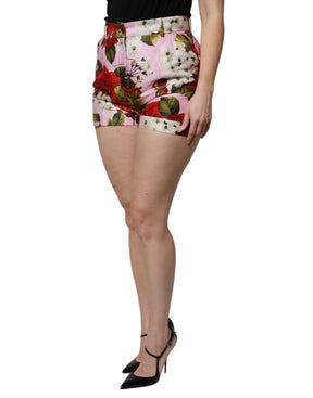 Dolce & Gabbana Rosa Floral Print Hotpants mit hoher Taille kurz