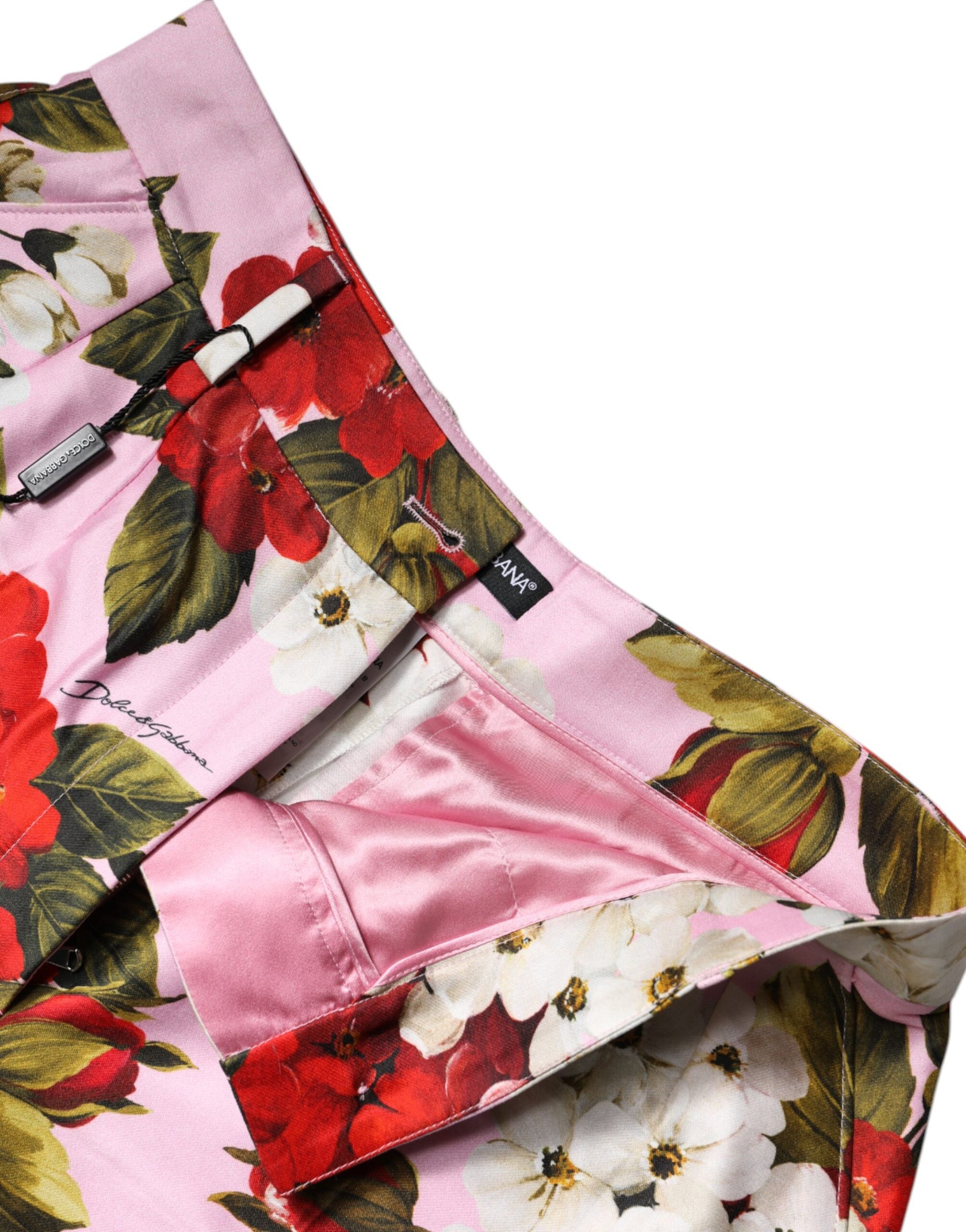 Dolce & Gabbana Rosa Floral Print Hotpants mit hoher Taille kurz