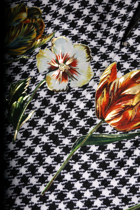 Dolce & Gabbana Mehrfarbiger Bleistiftrock mit Blumendruck und hoher Taille