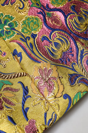 Dolce & Gabbana Multicolor Floral Jacquard Minirock mit mittlerer Taille