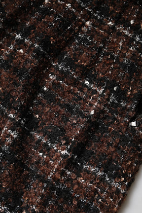 Dolce & Gabbana Multicolor Tartan Tweed Bleistiftrock mit hoher Taille