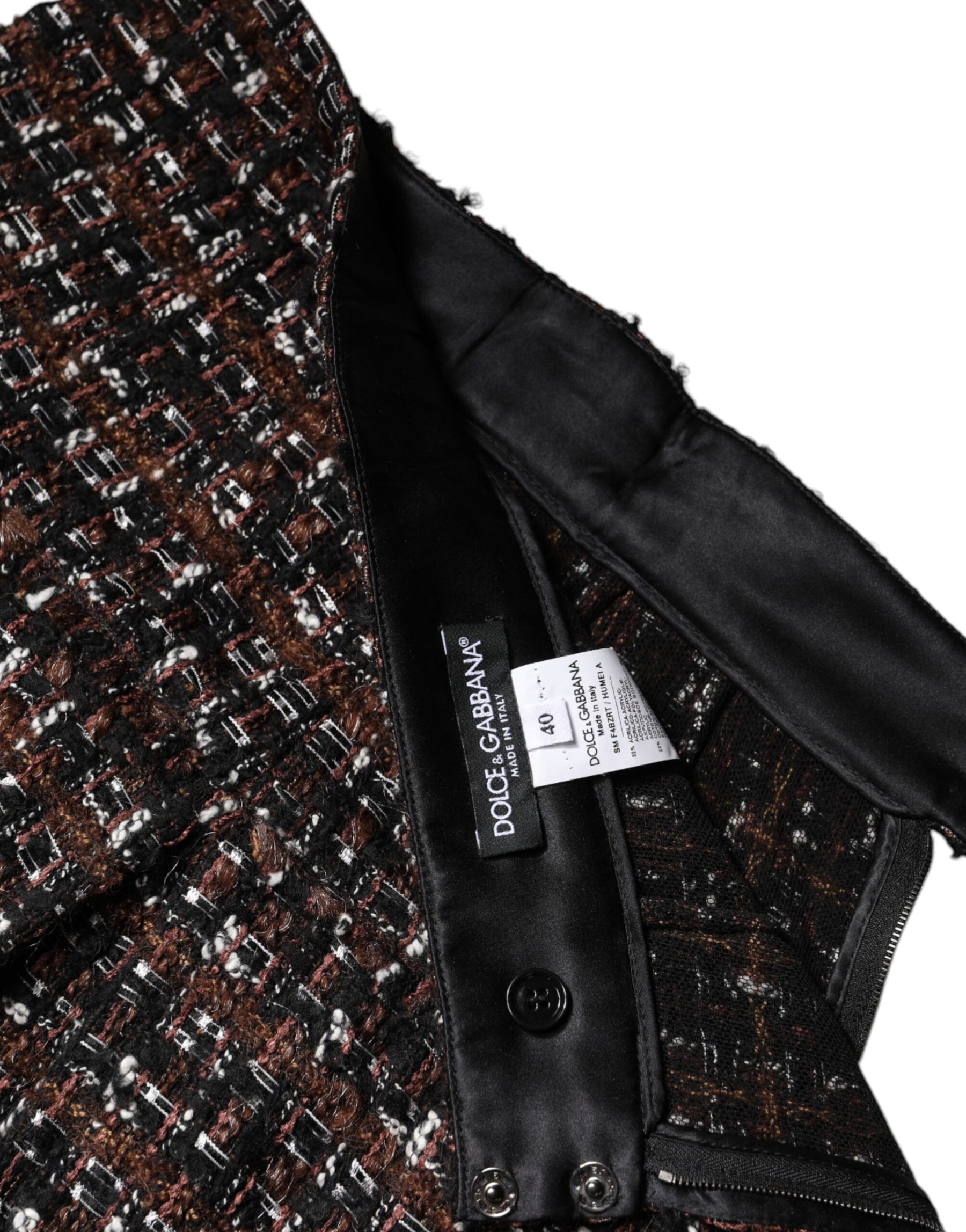 Dolce & Gabbana Mehrfarbiger Minirock mit hoher Taille aus Tartan und Tweed