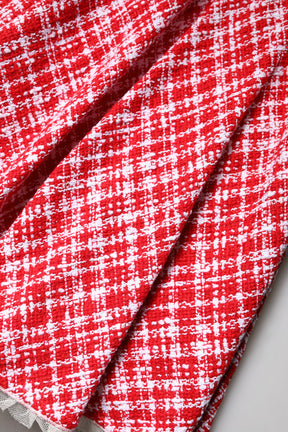 Dolce & Gabbana Rot Weiß Hohe Taille A-Linie Über dem Knie Rock