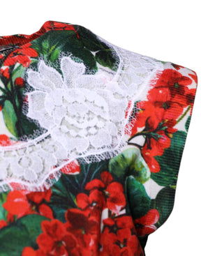 Dolce & Gabbana Multicolor Floral Lace Ärmelloses Tank-Top