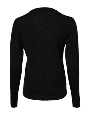 Dolce & Gabbana Schwarzer Pullover mit Rundhalsausschnitt aus Wollstrick