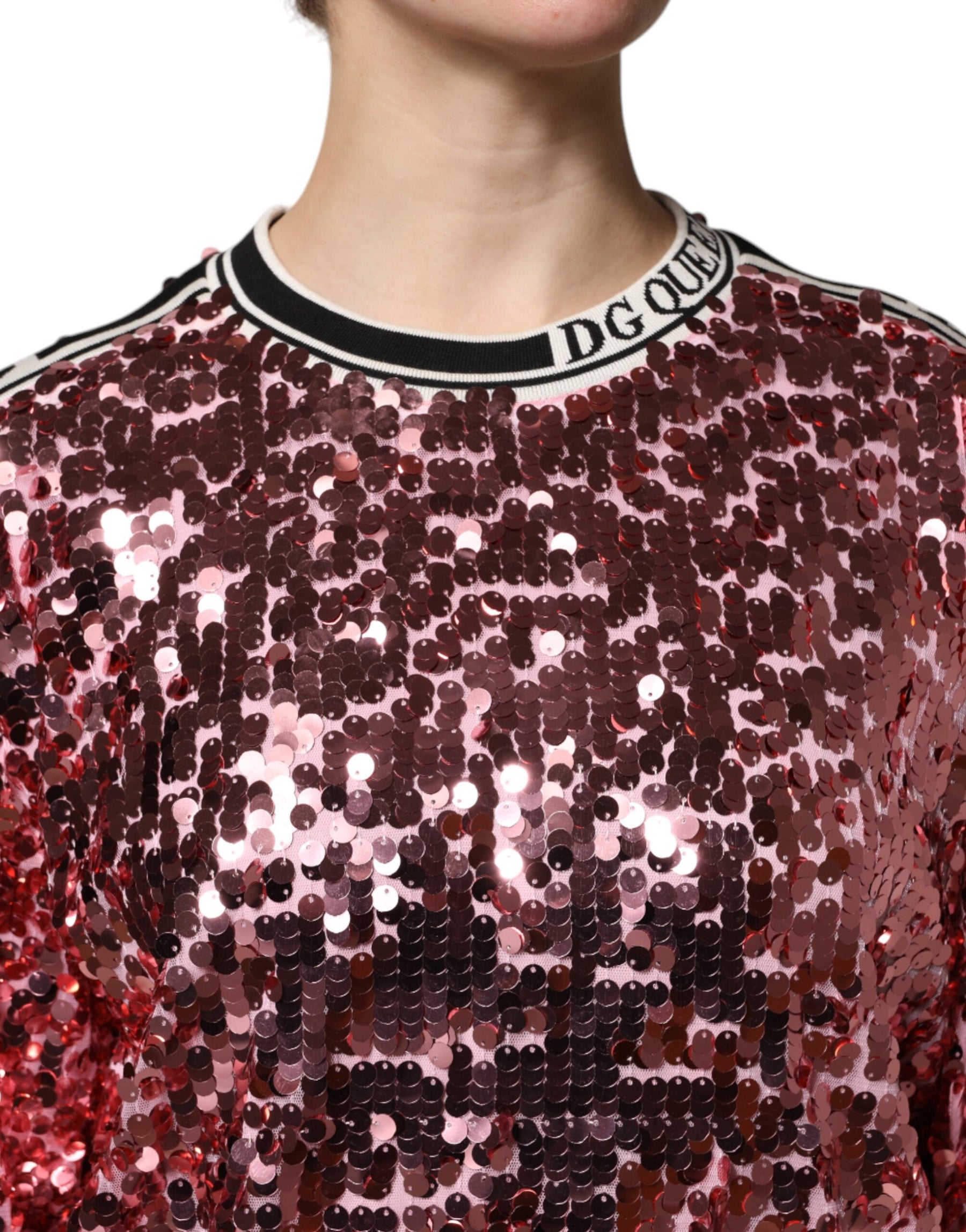 Dolce & Gabbana Rosa DG Queen Pailletten-Pullover