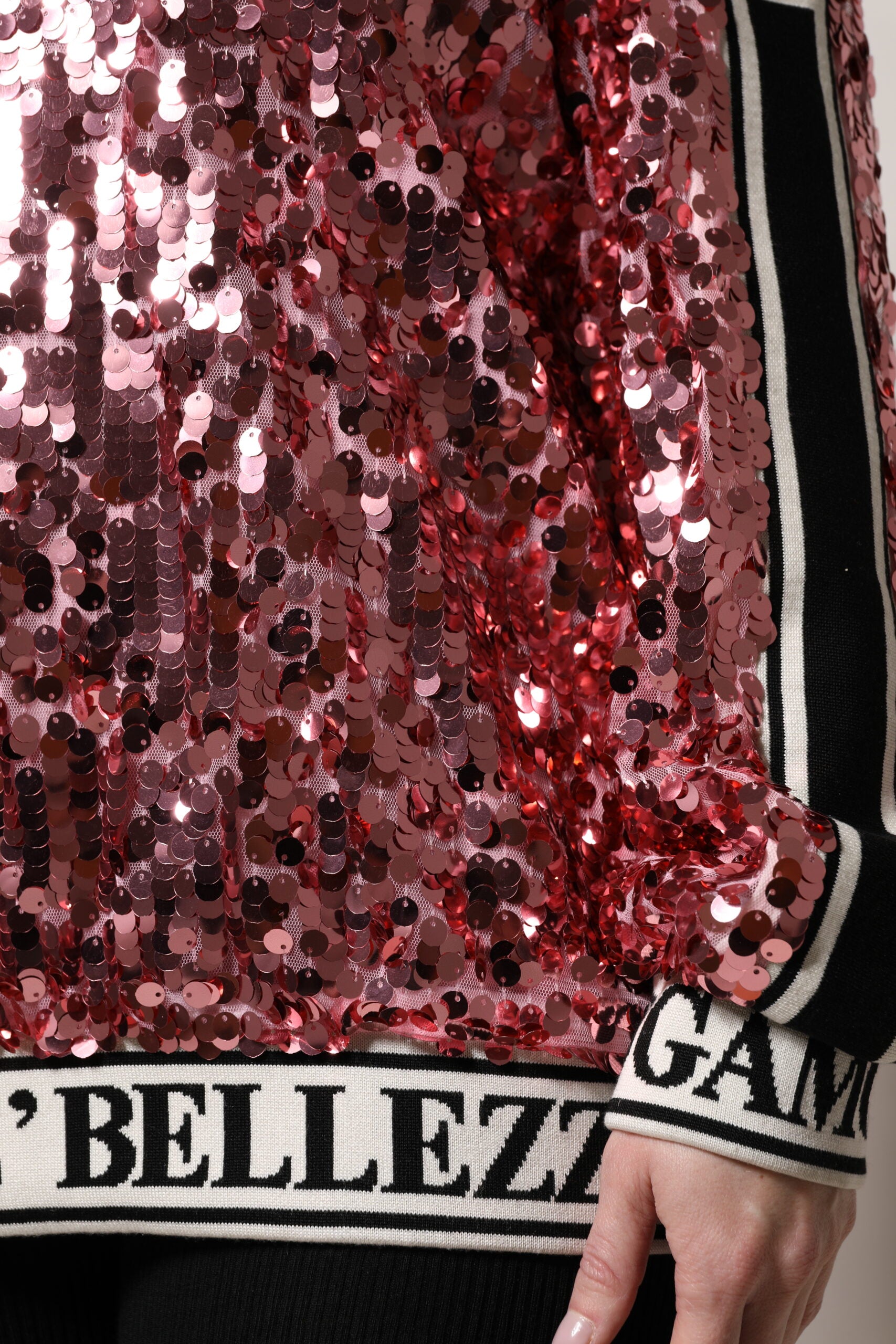 Dolce & Gabbana Rosa DG Queen Pailletten-Pullover