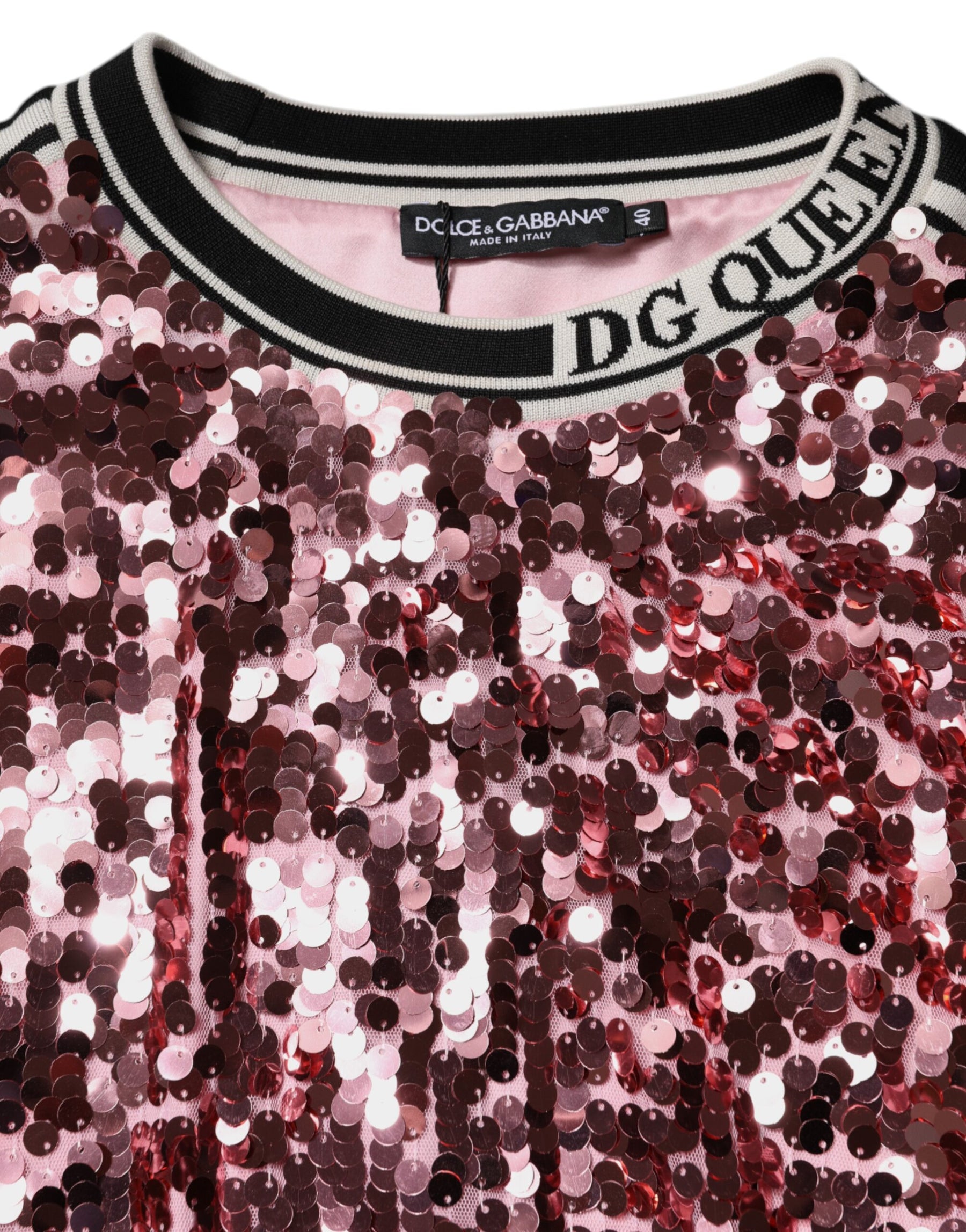 Dolce & Gabbana Rosa DG Queen Pailletten-Pullover