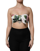 Dolce & Gabbana Weißes Bustier-Korsett-Top mit Blumendruck