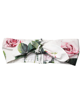 Dolce & Gabbana Weißes Bustier-Korsett-Top mit Blumendruck