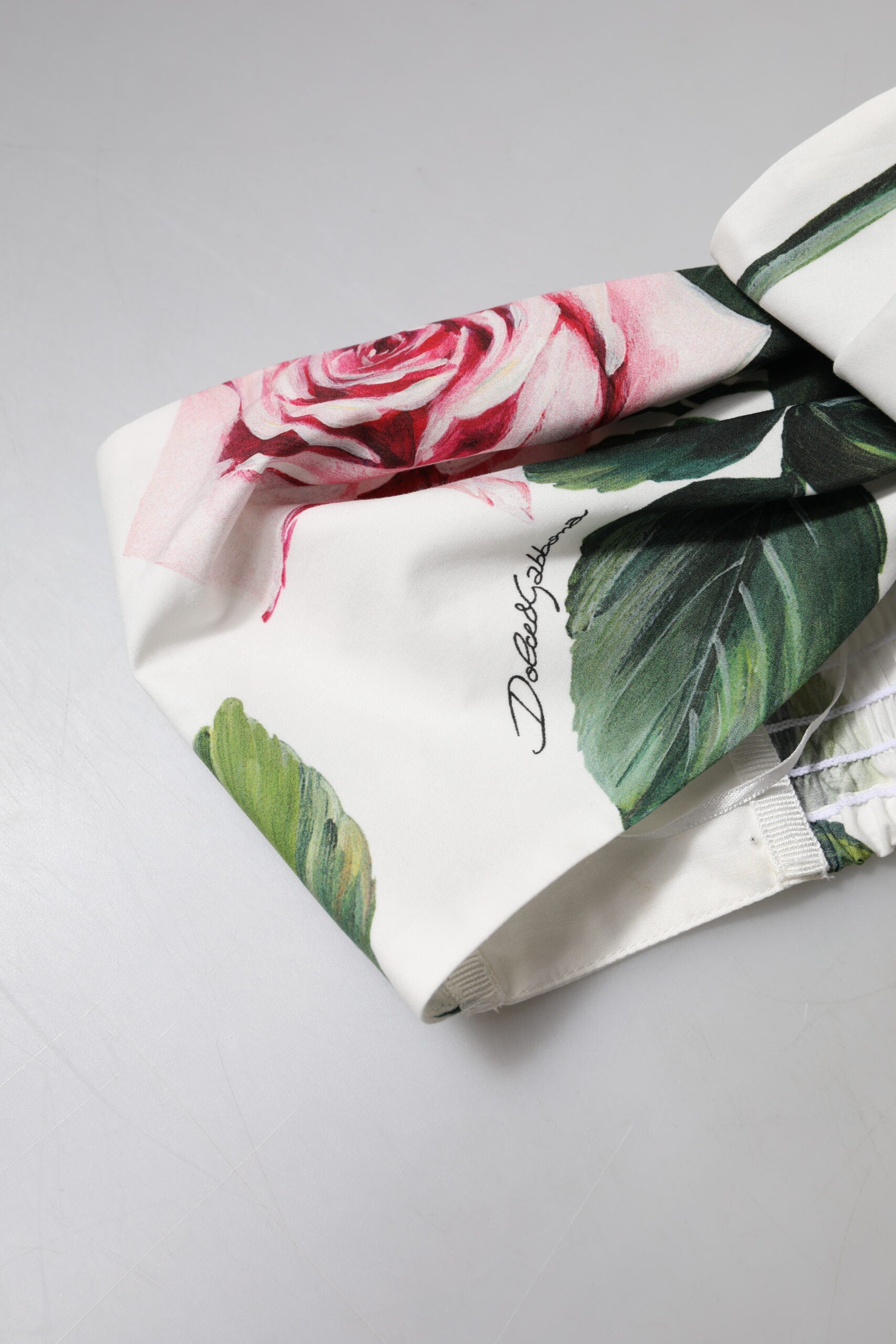 Dolce & Gabbana Weißes Bustier-Korsett-Top mit Blumendruck