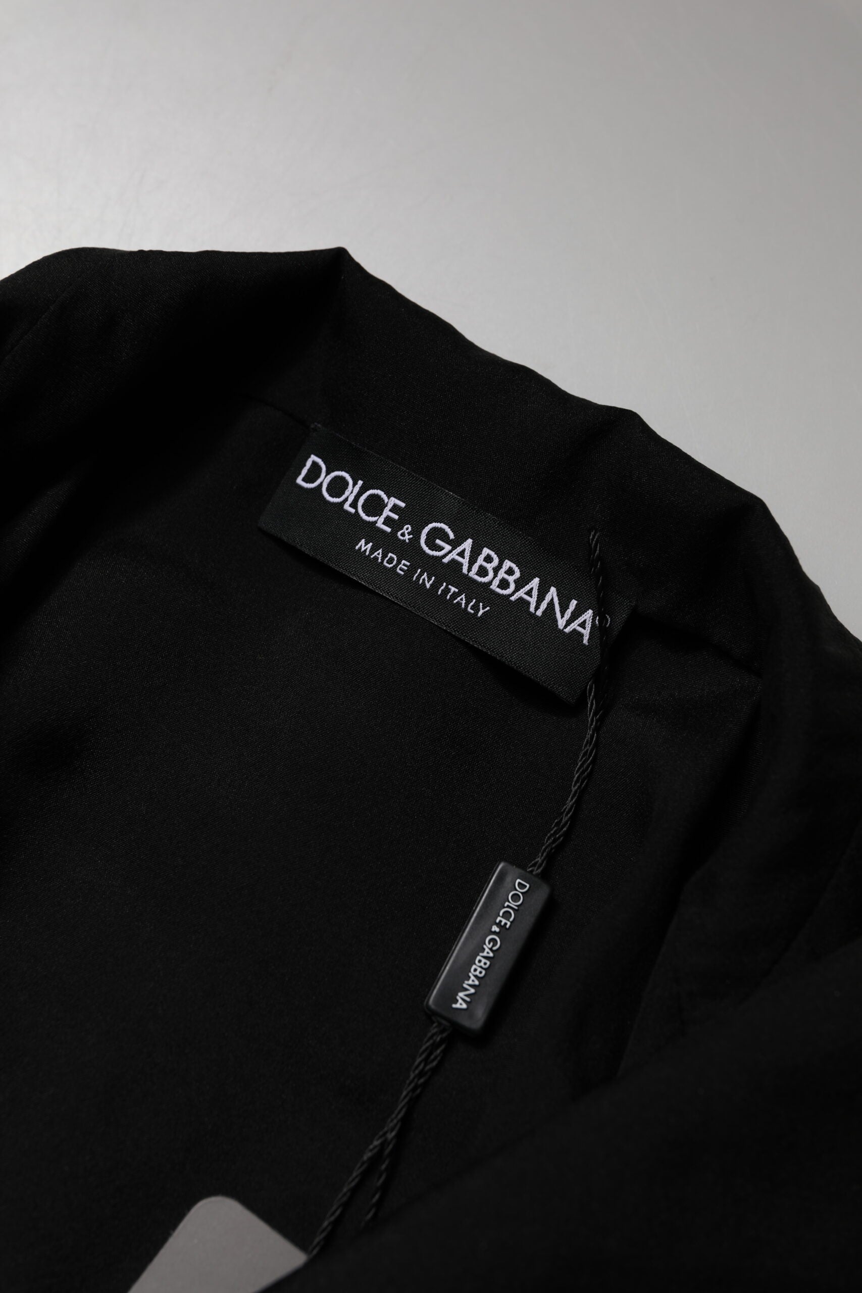 Dolce & Gabbana Schwarzes Seidenblusentop mit langen Ärmeln