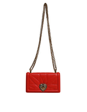 Dolce & Gabbana Rote gesteppte Devotion Crossbody Kette Telefon Hülle Tasche