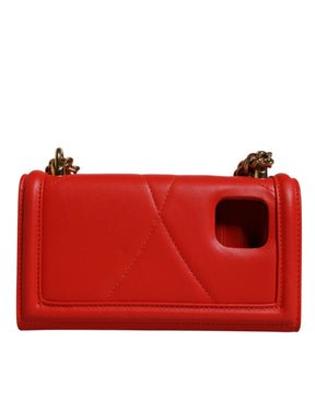 Dolce & Gabbana Rote gesteppte Devotion Crossbody Kette Telefon Hülle Tasche