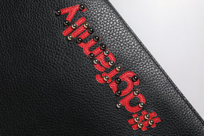 Dolce & Gabbana Schwarze #DGFamily verschönerte Leder Clutch Tasche