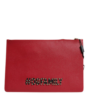 Dolce & Gabbana Rote #DGFamily verschönerte Leder Clutch Tasche