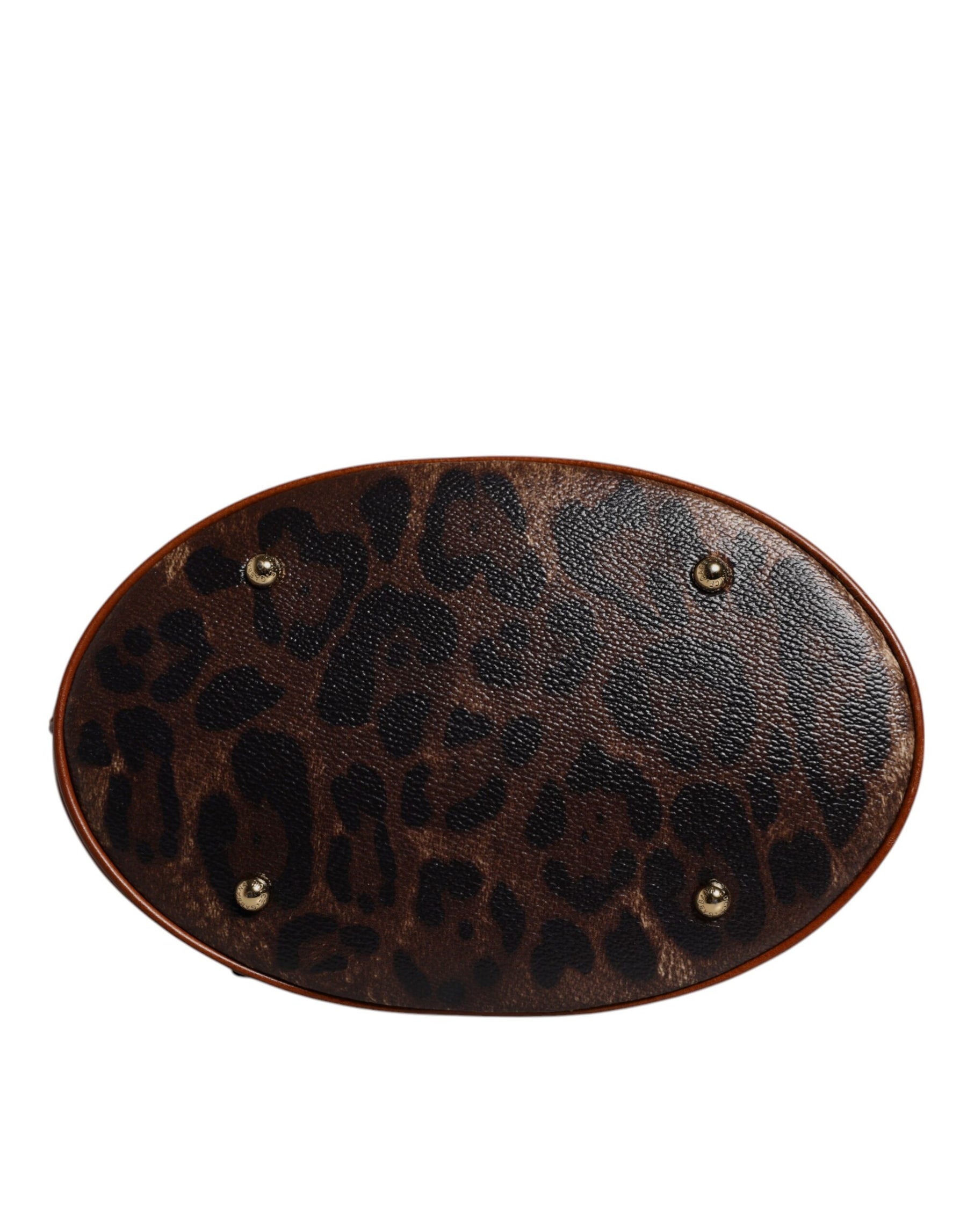 Dolce & Gabbana Braune Leopardenleder-Schulterriemen-Tasche